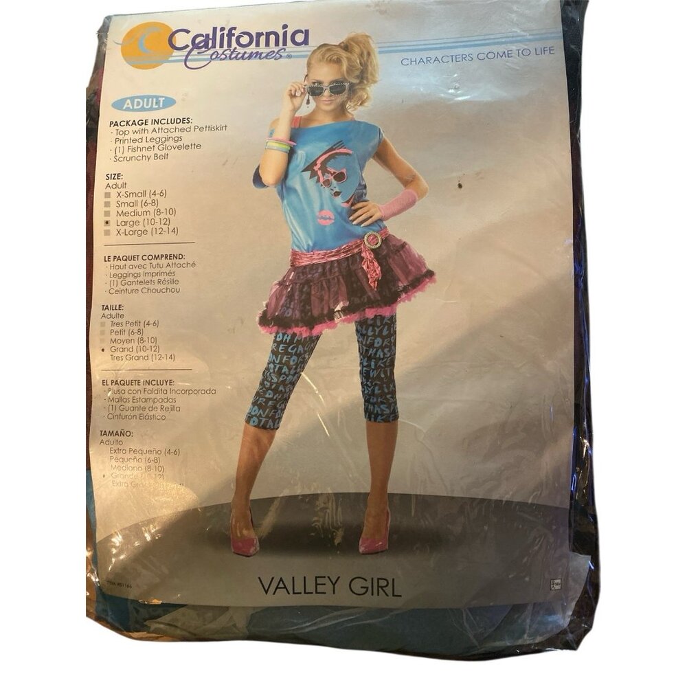 California Costumes Valley Girl Halloween Cosplay Women Large 10-12 NEW